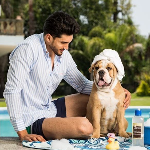 Diego Garcy with his dog Rocco Garcy