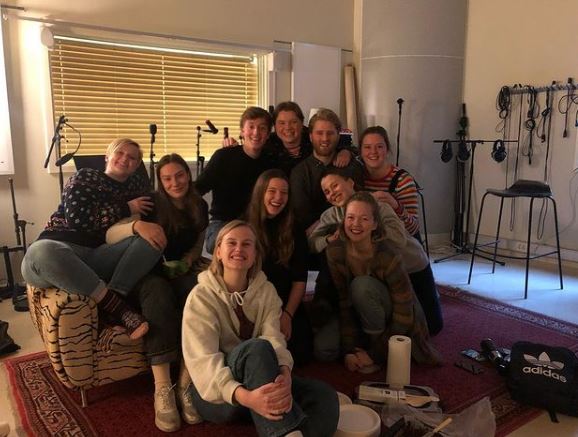Emma Bones with the group of Oslo Theatre Academy of the Arts