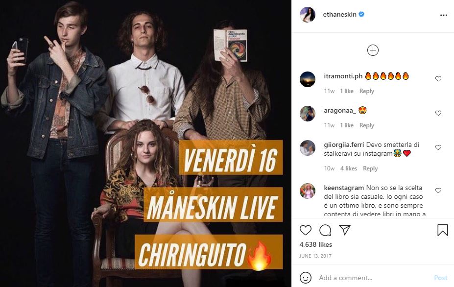 Ethan Torchio's first Instagram post