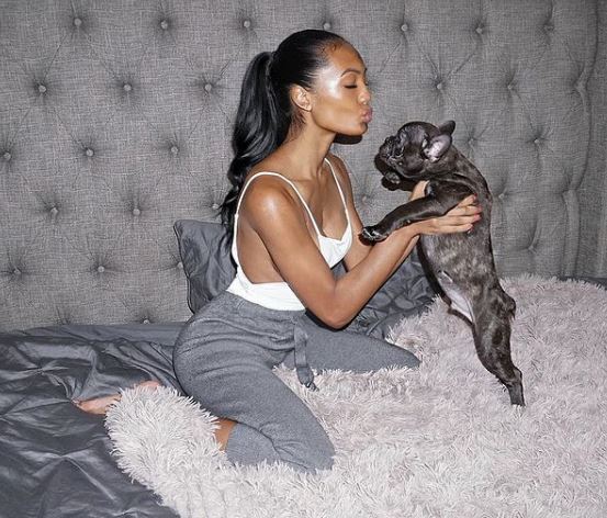 Falynn Guobadia with her pet dog