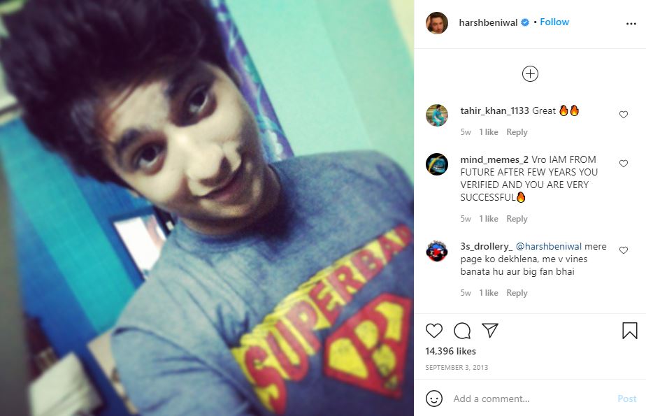 First Instagram post of Harsh Beniwal