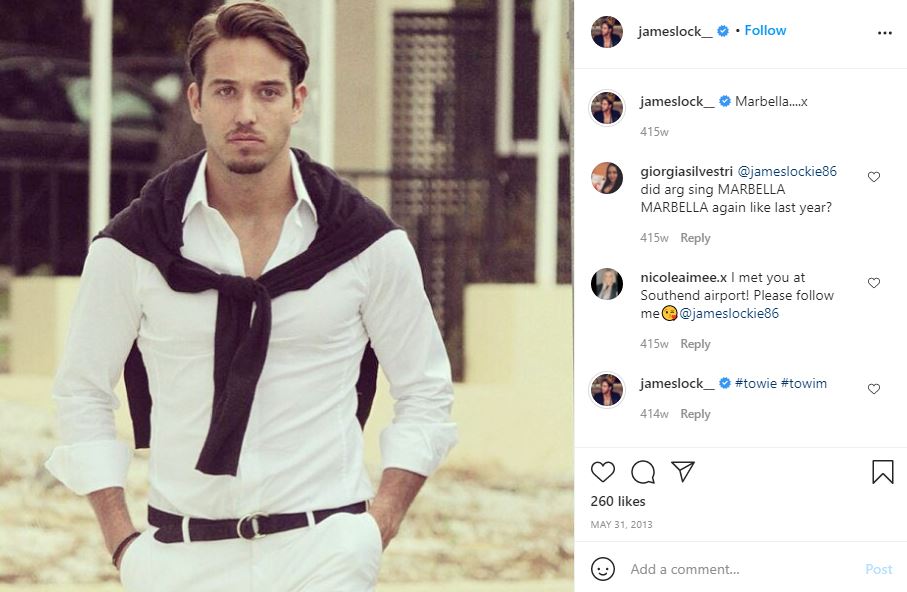 First Instagram post of James Lock
