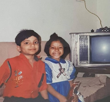 Gaurav Gupta's childhood picture with his sister