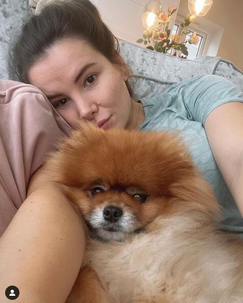 Georgia Kousoulou with her dog Monkey