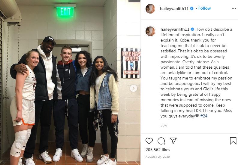 Hailey Van Lith with Kobe and other teammates