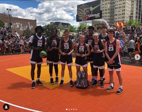 Hailey Van Lith with USA Basketball team