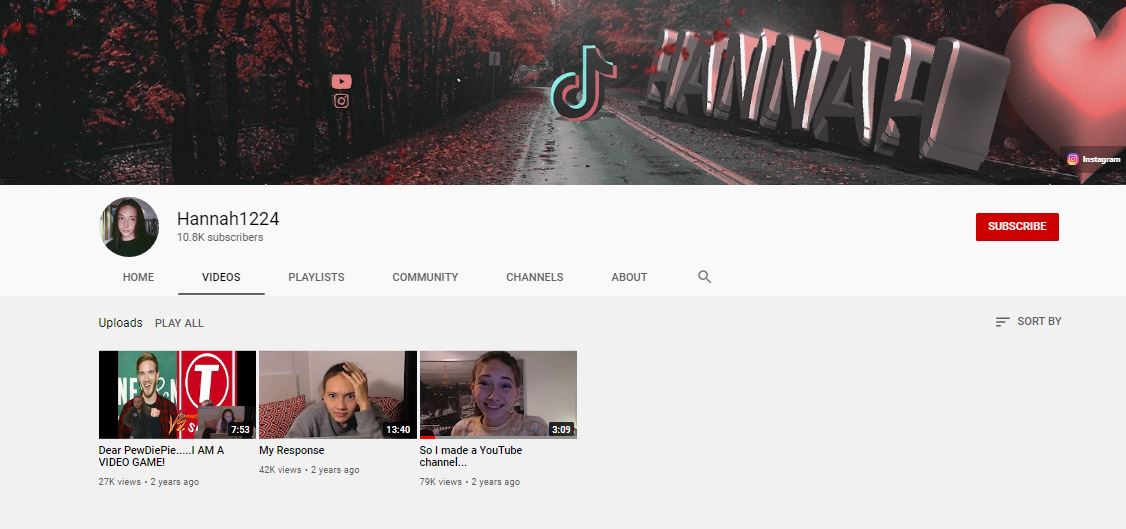Hannah May YouTube channel