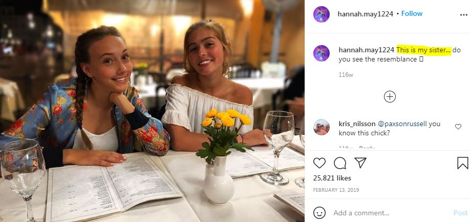 Hannah May with her sister Bri