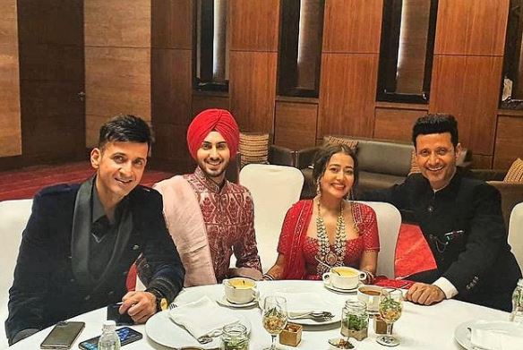 Harmeet Singh and his brother Manmeet Singh at Neha Kakkar's wedding