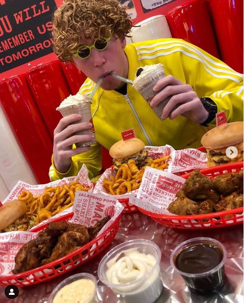 Harry Tate is eating his favorite foods