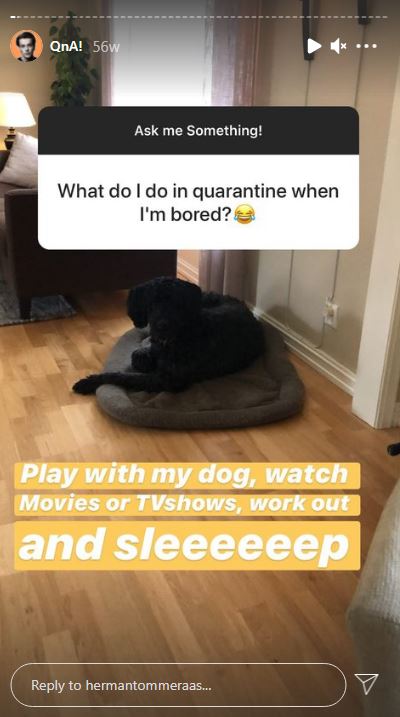 Herman Tømmeraas loves to play with his dog