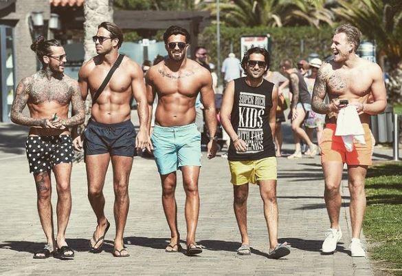 James Lock with his friends