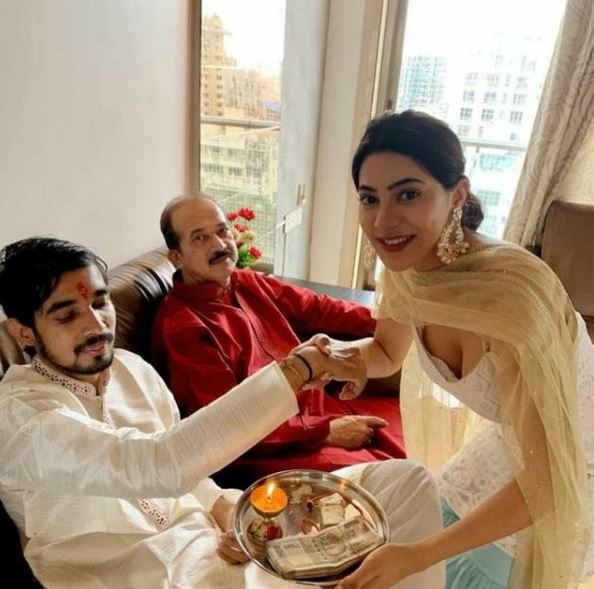 Jatin Tamboli and Nikki Tamboli during Raksha Bandhan