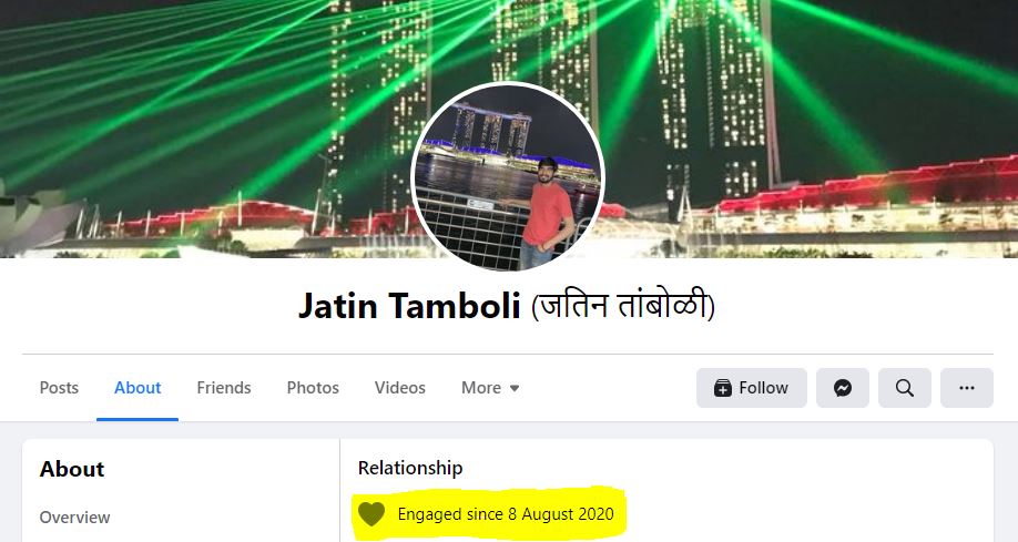 Jatin Tamboli engaged