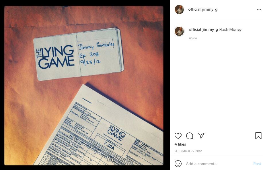 Jimmy Gonzales appeared in the episod no 208 of The Lying Game