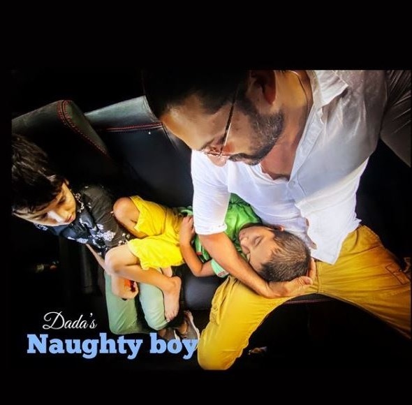 Jiya Irani has written Dada's Naughty boy on a picture with Jagon