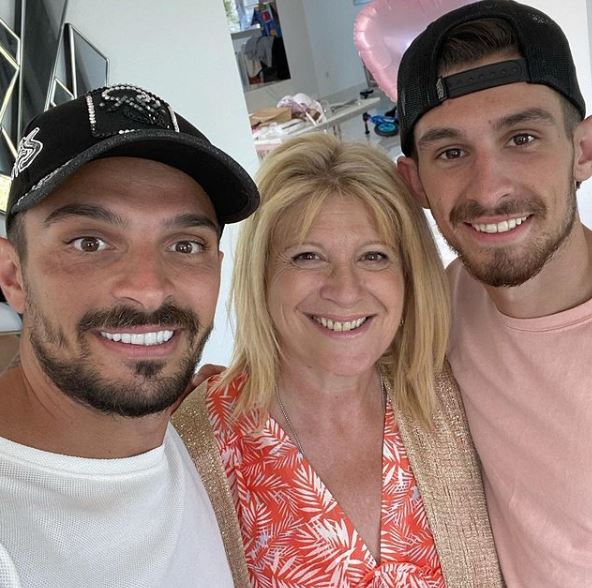 Julien Tanti with his mother Corinne and brother Nico