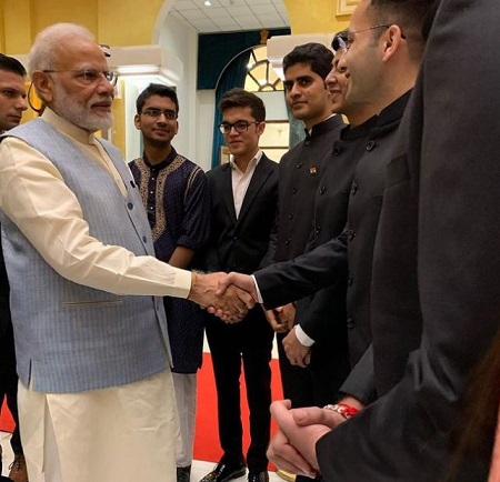 Junaid Ahmed with India's PM Narendra Singh Modi
