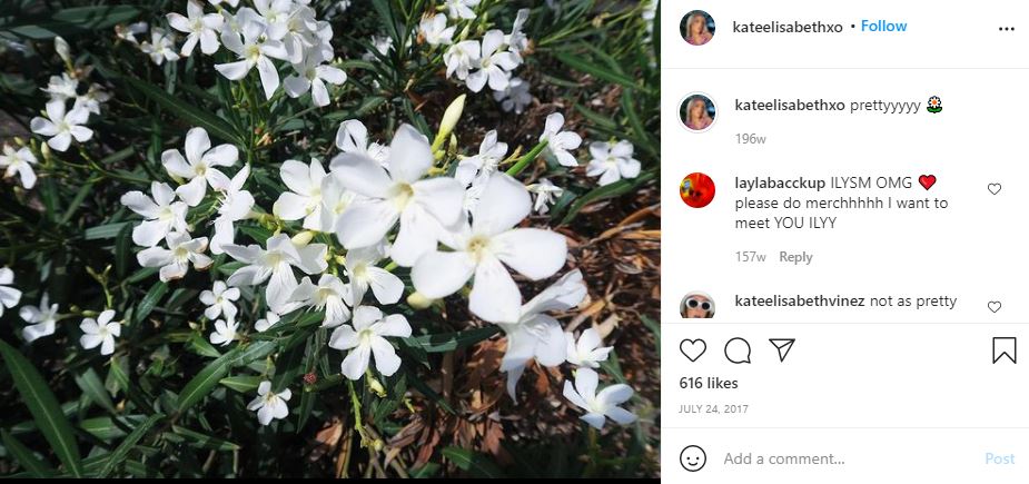 Kate Elisabeth loves flowers