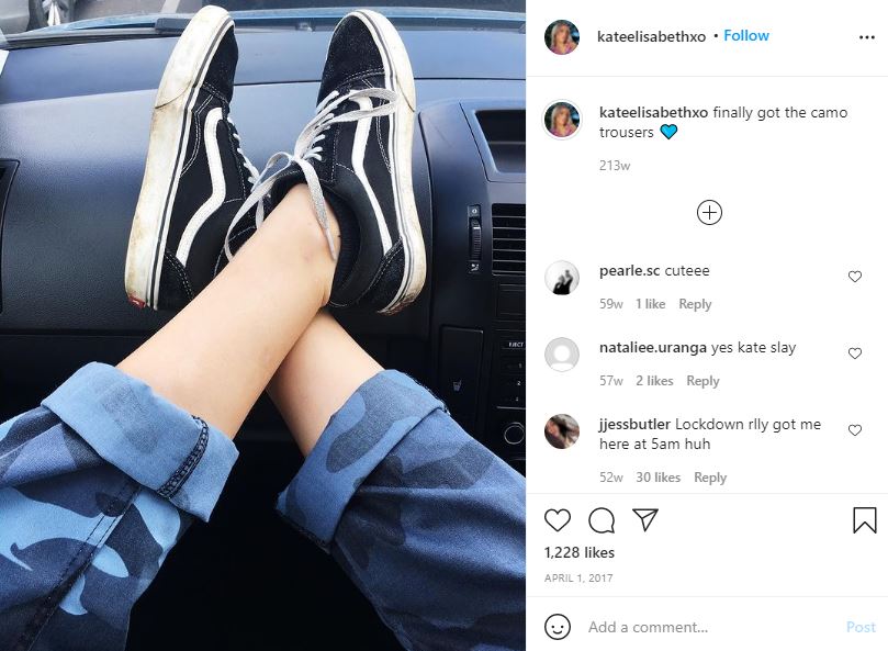 Kate Elisabeth's first Instagram post