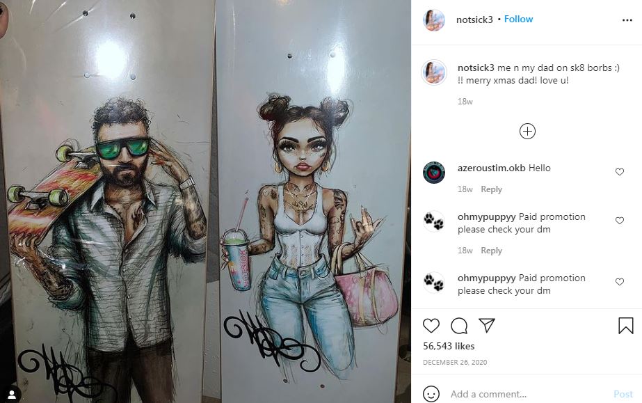 Keaton Belle has shared a sketch of his dad
