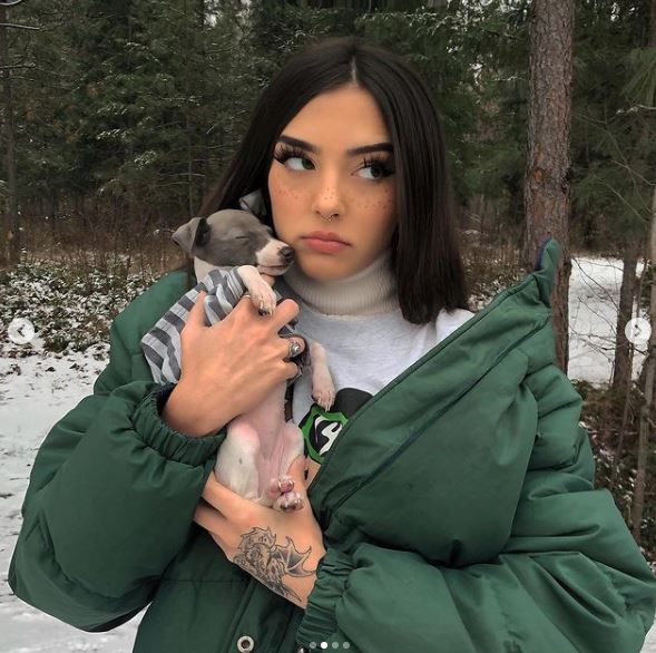 Keaton Belle with her dog
