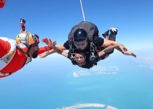 Kevin Nascimento during skydiving