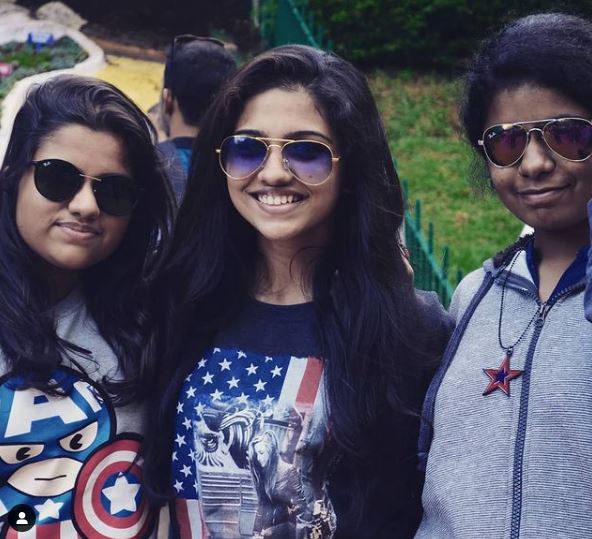 Mamitha Baiju with her childhood friends