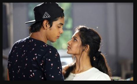 Mamitha Baiju with her co-actor Akshay Krishnan