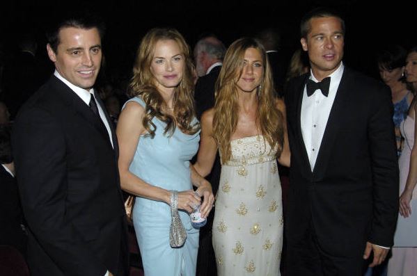 Melissa McKnight with Matt LeBlanc, Brad Pitt, and Jennifer Aniston