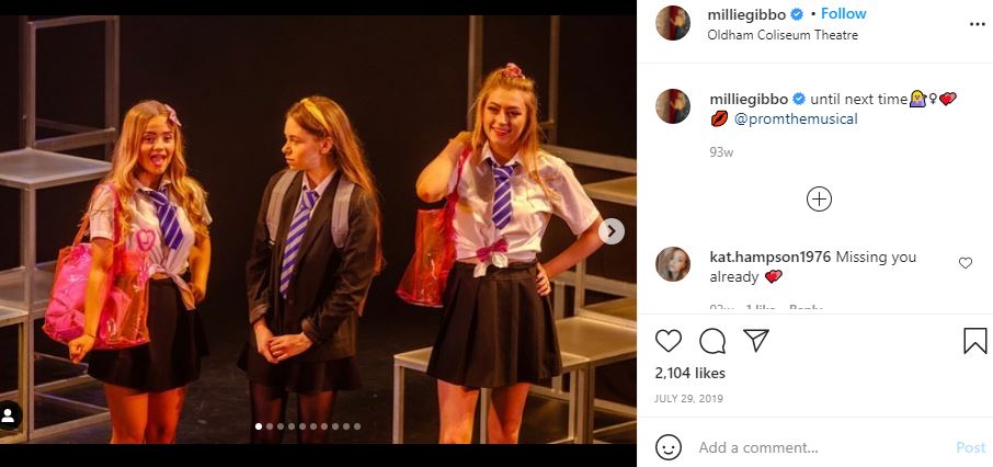 Millie Gibson during theatre play