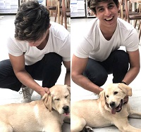 Nikhil Malik with his pet
