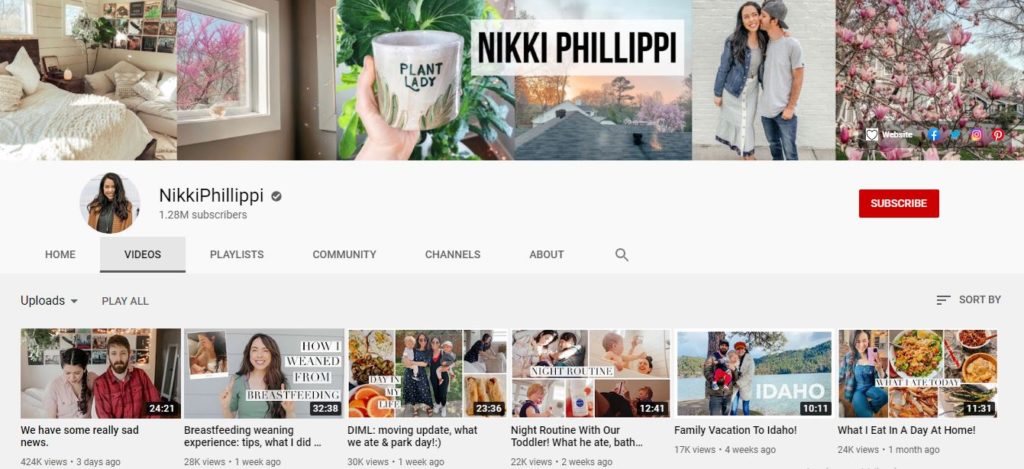 Nikki Phillippi Youtube channel