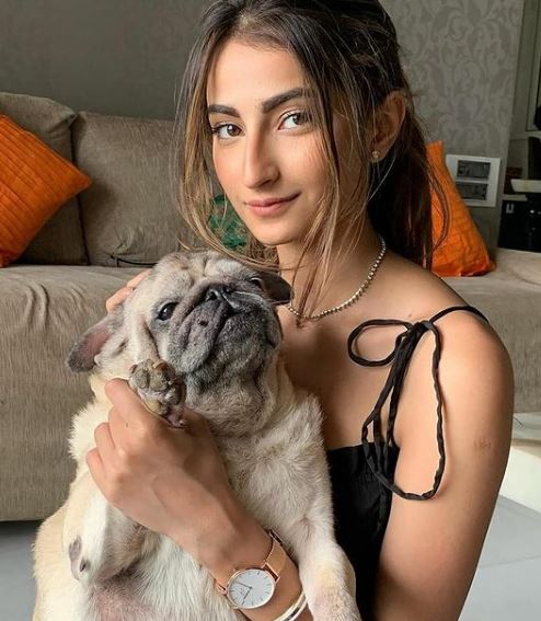 Palak Tiwari with her pet dog