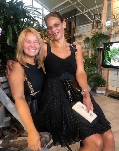 Pamela Alexandra with her mother