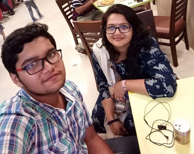 Priya Sunder with her son