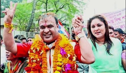Riniki Bhuyan Sarma propagating with her husband