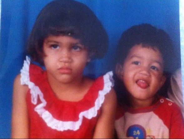 Rosa Acosta with her brother