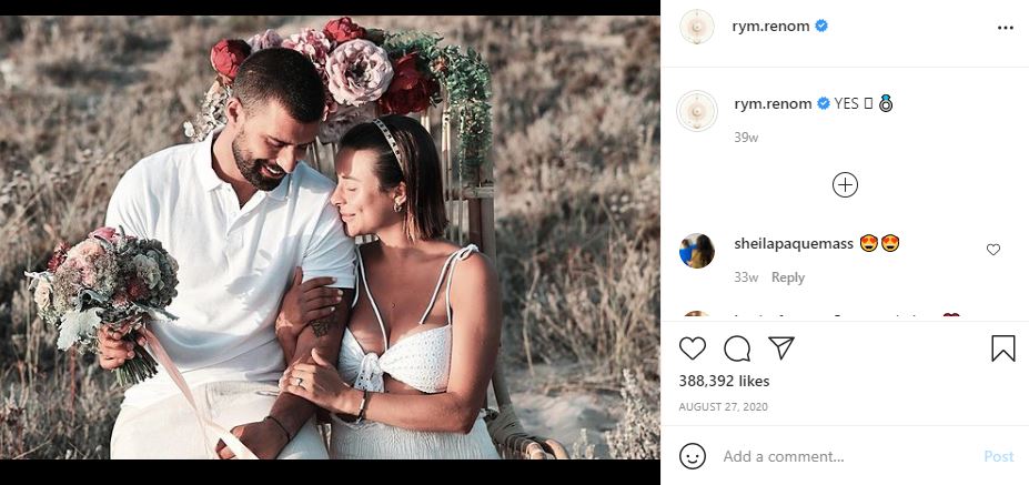 Rym Renom and Vincent Queijo engaged in August 2020