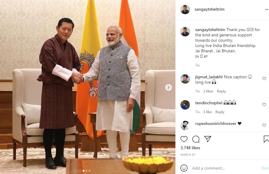 Sangay Tsheltrim thanks PM Narendra Modi for the help