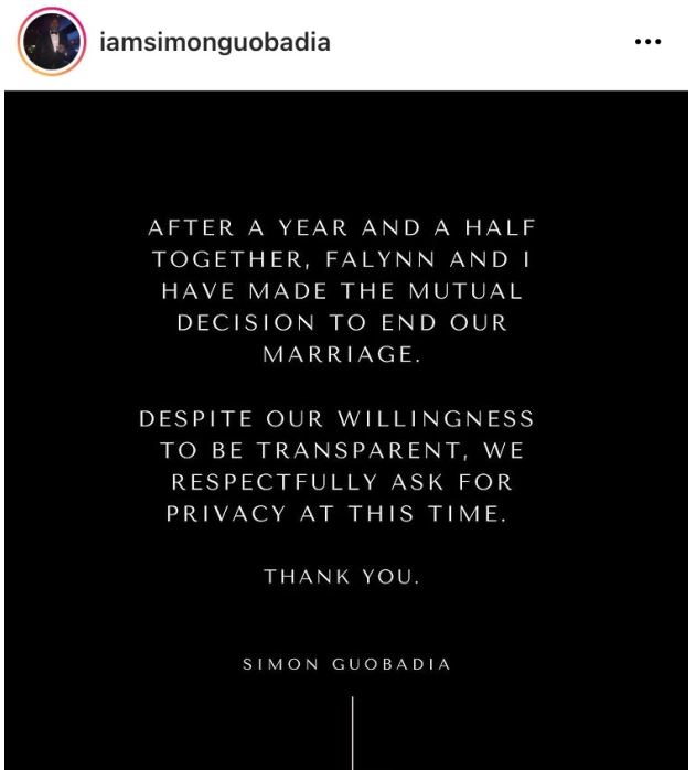 Simon Guobadia's IG post