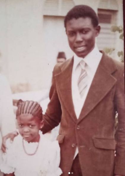 Simon Guobadia's childhood photo with his sister Mary Awo-Osagie