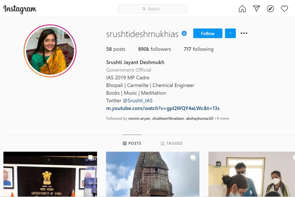Srushti Jayant Deshmukh has 890k on her Instagram account
