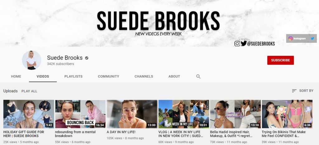 Suede Brooks' Youtube channel