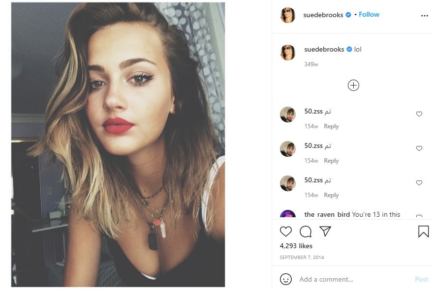 Suede Brooks's first IG post