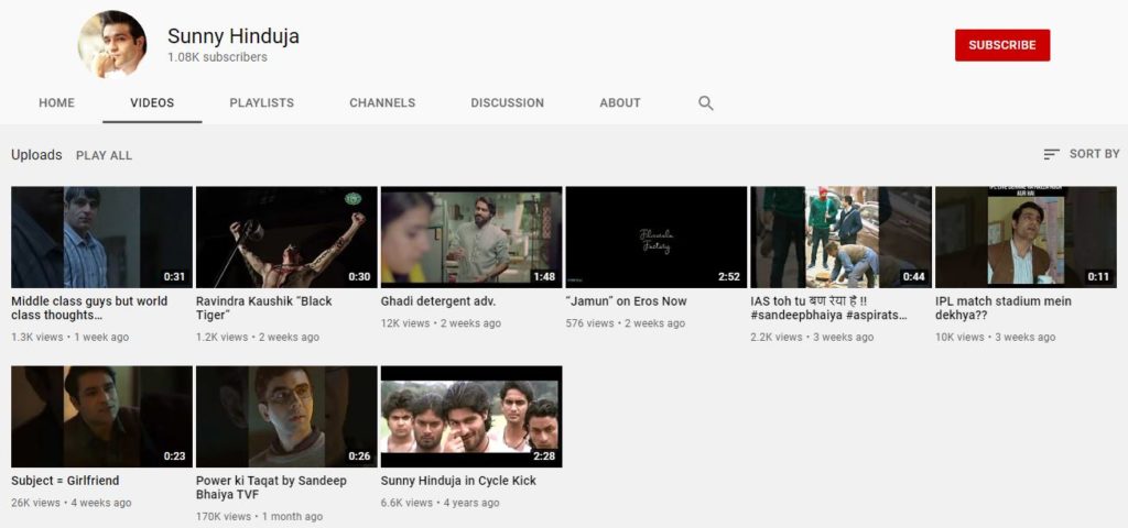 Sunny Hinduja Youtube channel