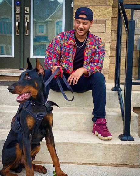 Sunny Jafry with his dog