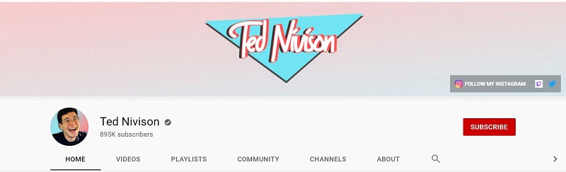 Ted Nivison YouTube channel has over 897,000 subscribers as of May 2021