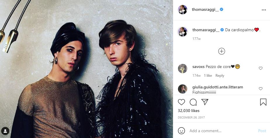 Thomas Raggi's first Instagram post