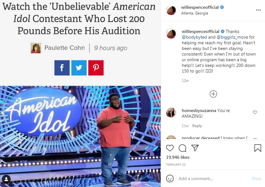 Willie Spence losses weight from 600 lbs to 400 lbs